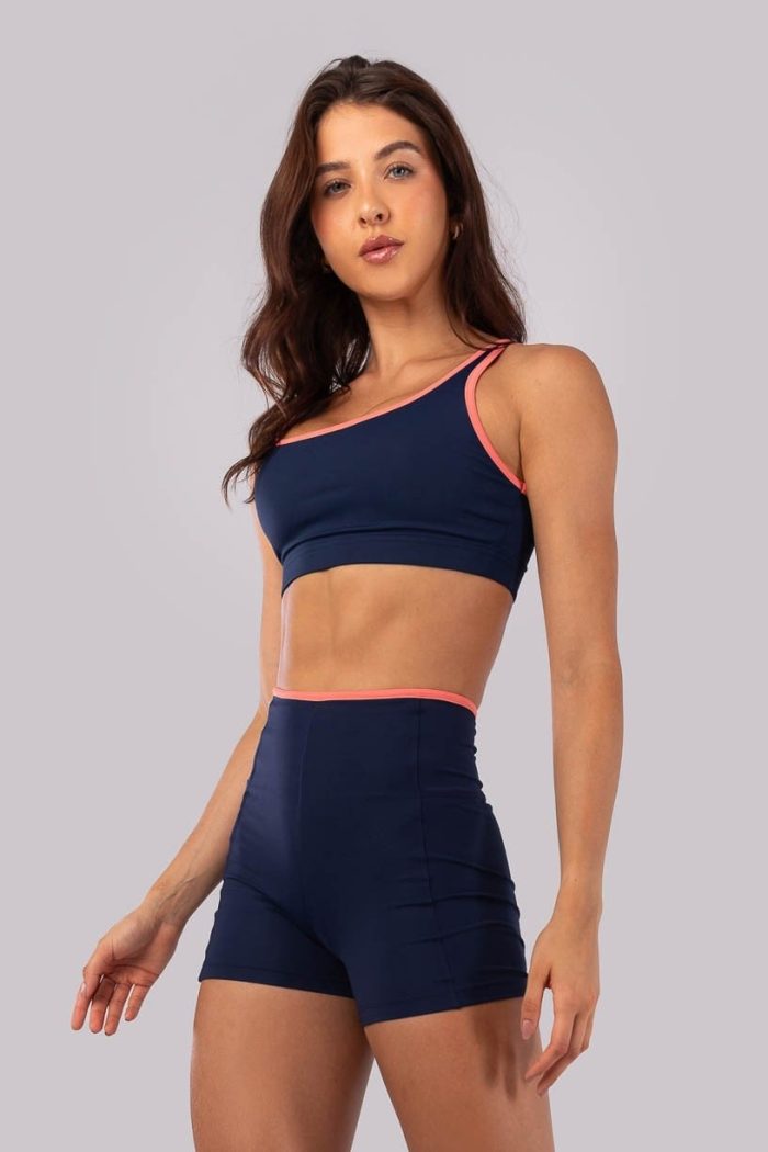 Short con recortes y vivo en la cintura (Azul Marino / Acuarela) - Imagen 3