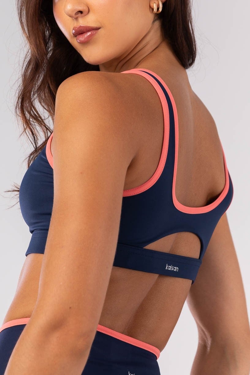 Top con tirantes anchos y abertura en la espalda (Azul Marino / Acuarela) - Imagen 2