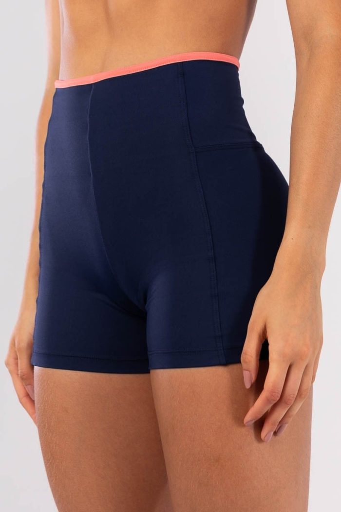 Short con recortes y vivo en la cintura (Azul Marino / Acuarela) - Imagen 1