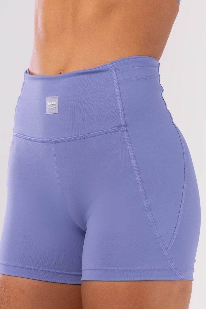 Short con bolsillos laterales en la cintura (Azul Periwinkle) - Imagen 3