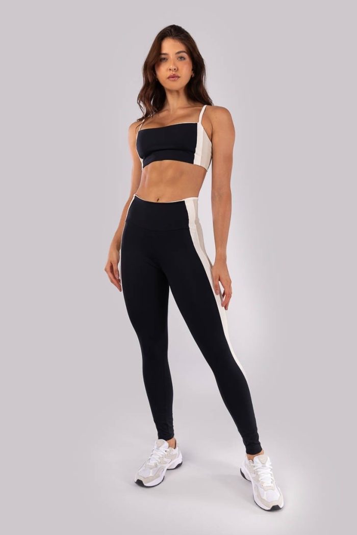 Legging con Bandas Laterales (Negro / Beige / Off-White) - Imagen 6