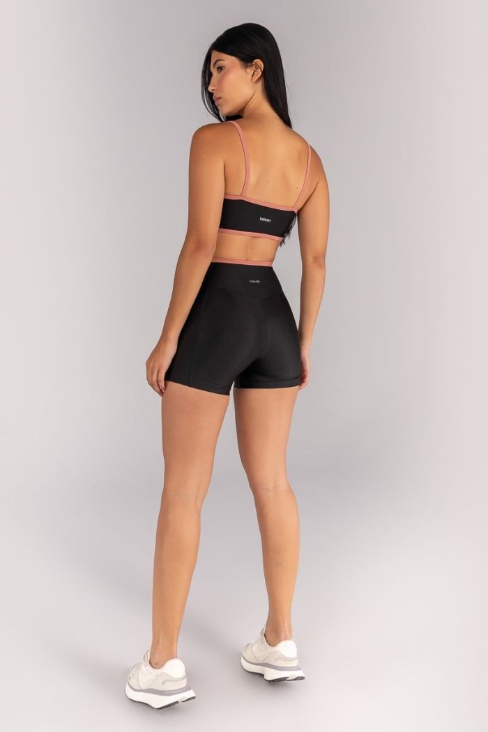 Short Metalizado con Dobladillo Mate (Negro / Terracota) - Imagen 4