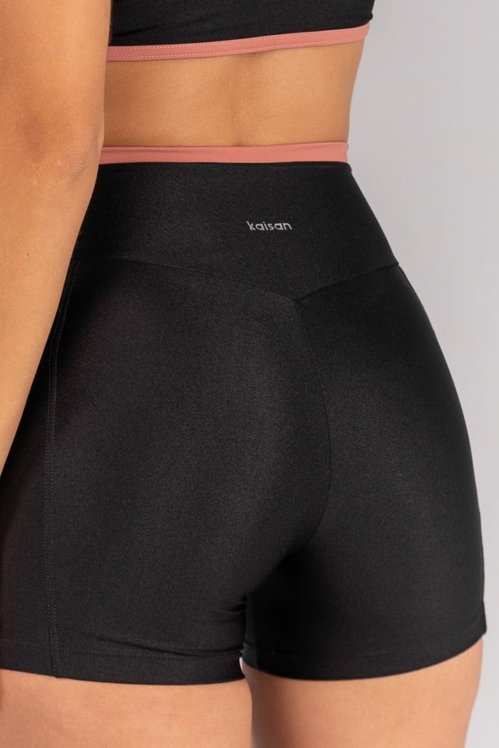 Short Metalizado con Dobladillo Mate (Negro / Terracota) - Imagen 2