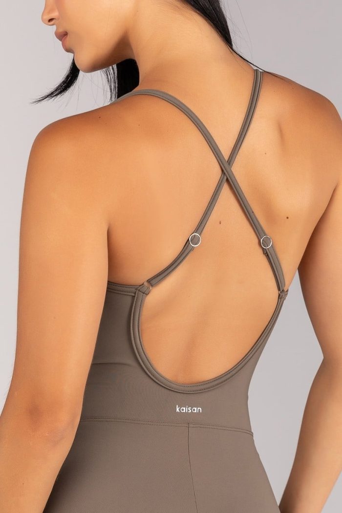 Enterizo sin Gancho con Tirantes Cruzados (Oliva - Imagen 2