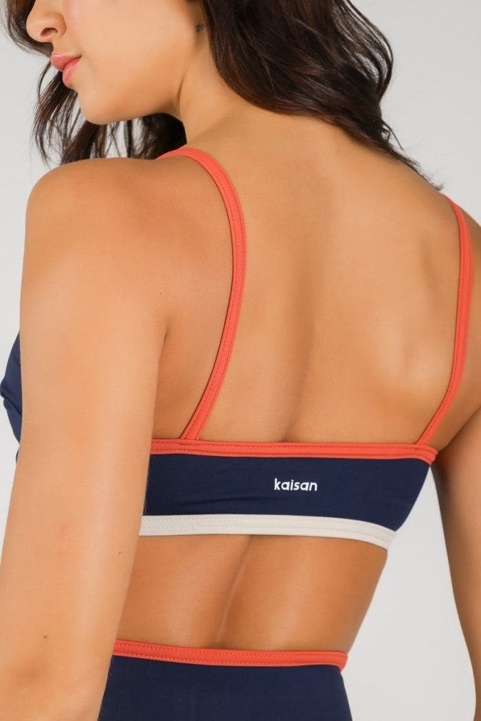 Top con tirantes y ribete de colores (Azul Marino / Cobre / Off-White) - Imagen 2