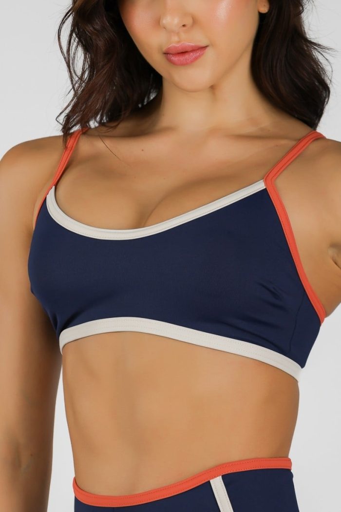 Top con tirantes y ribete de colores (Azul Marino / Cobre / Off-White) - Imagen 1