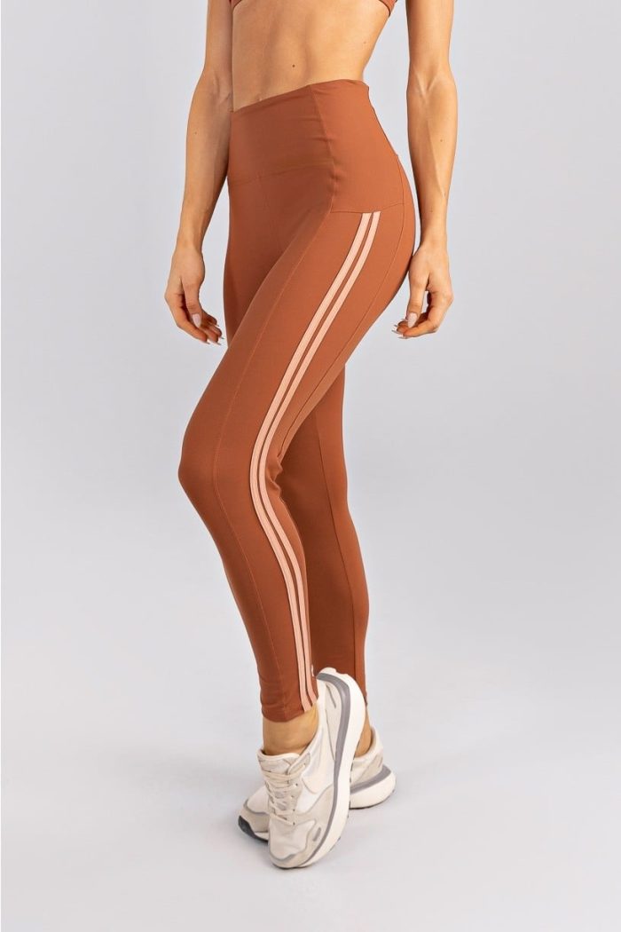 Legging con Recortes y Detalles Metalizados (Marrón / Rosé) - Imagen 4