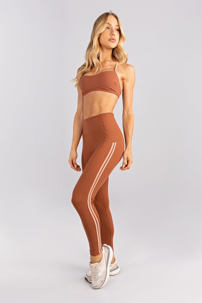 Legging con Recortes y Detalles Metalizados (Marrón / Rosé) - Imagen 5