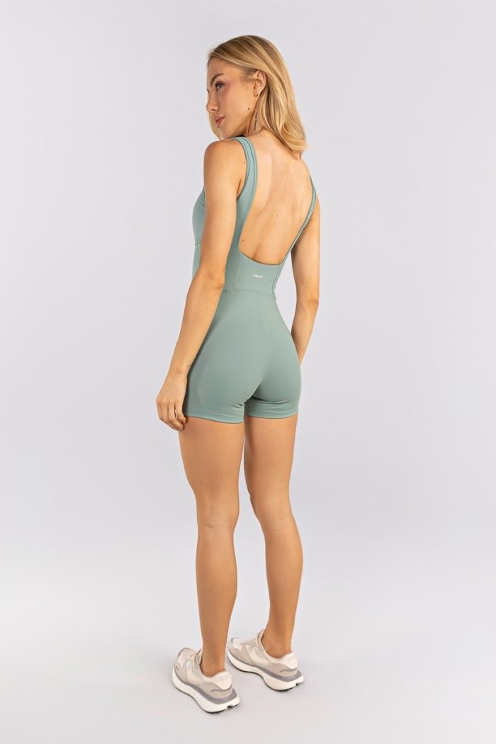 Enterizo corto con escote recto y tirantes anchos (Cítrus) - Imagen 3