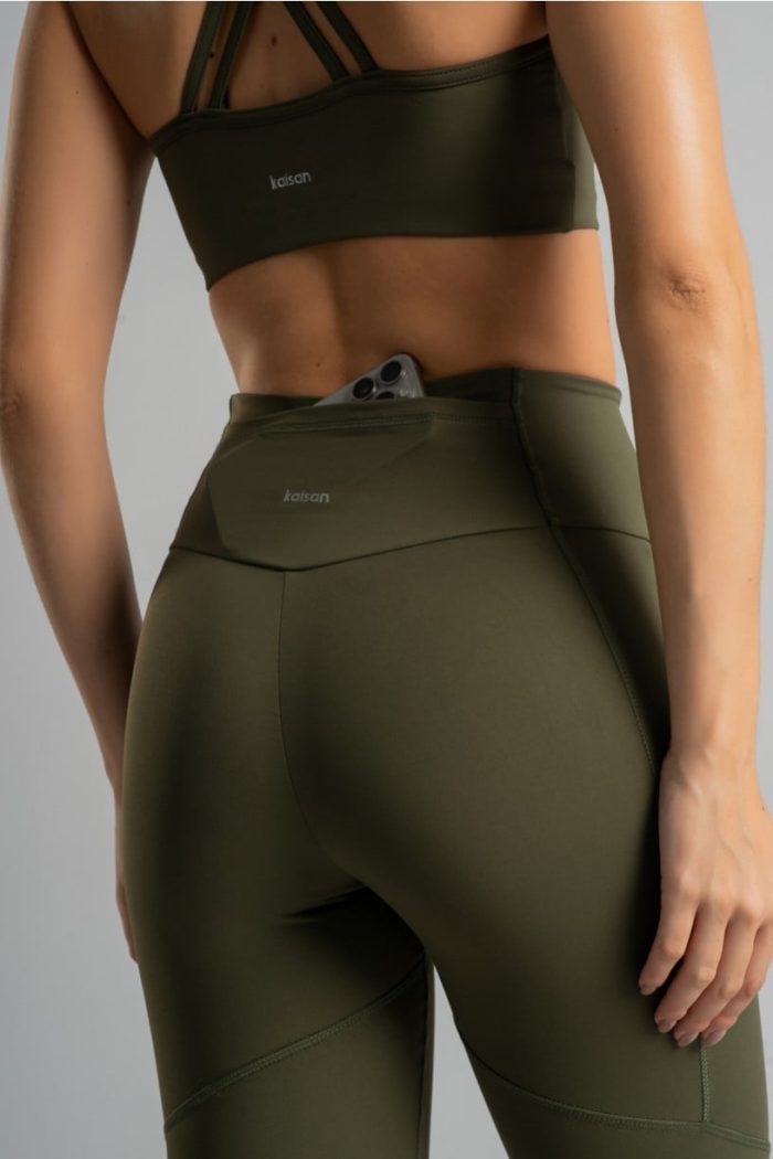 Legging sin gancho con bolsillo en la cintura (Militar) - Imagen 4