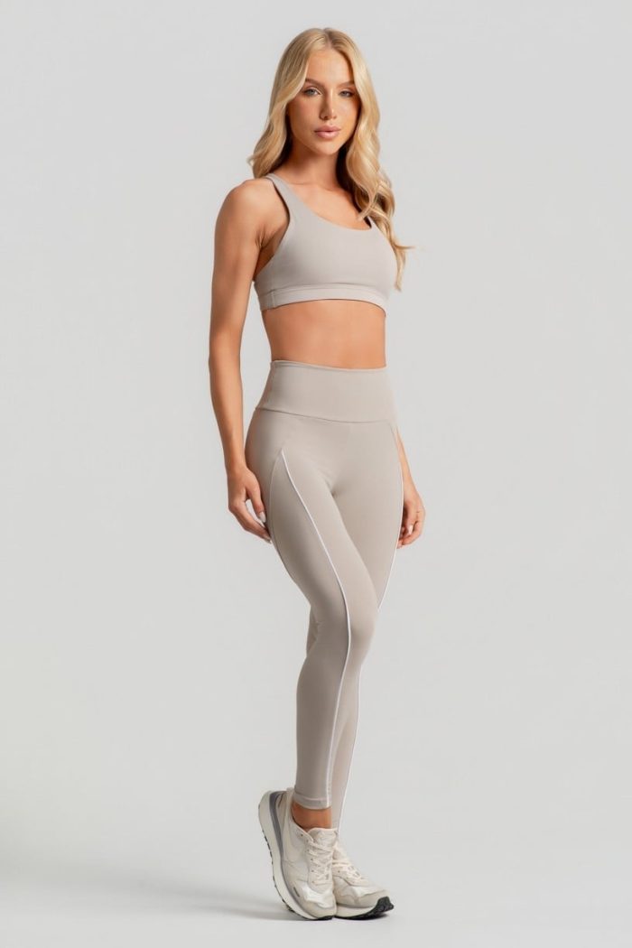 1010455_3205_3_Kaisan_501.JPG Legging con Recorte y Ribete Contrastante (Duna / Blanco) - Imagen 1