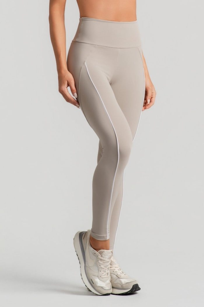 Legging con Recorte y Ribete Contrastante (Duna / Blanco) - Imagen 5