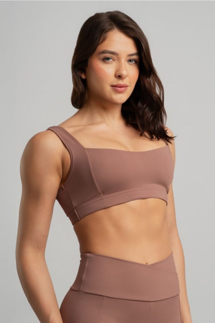 Top con escote cuadrado y tirantes anchos (Canela) - Imagen 2