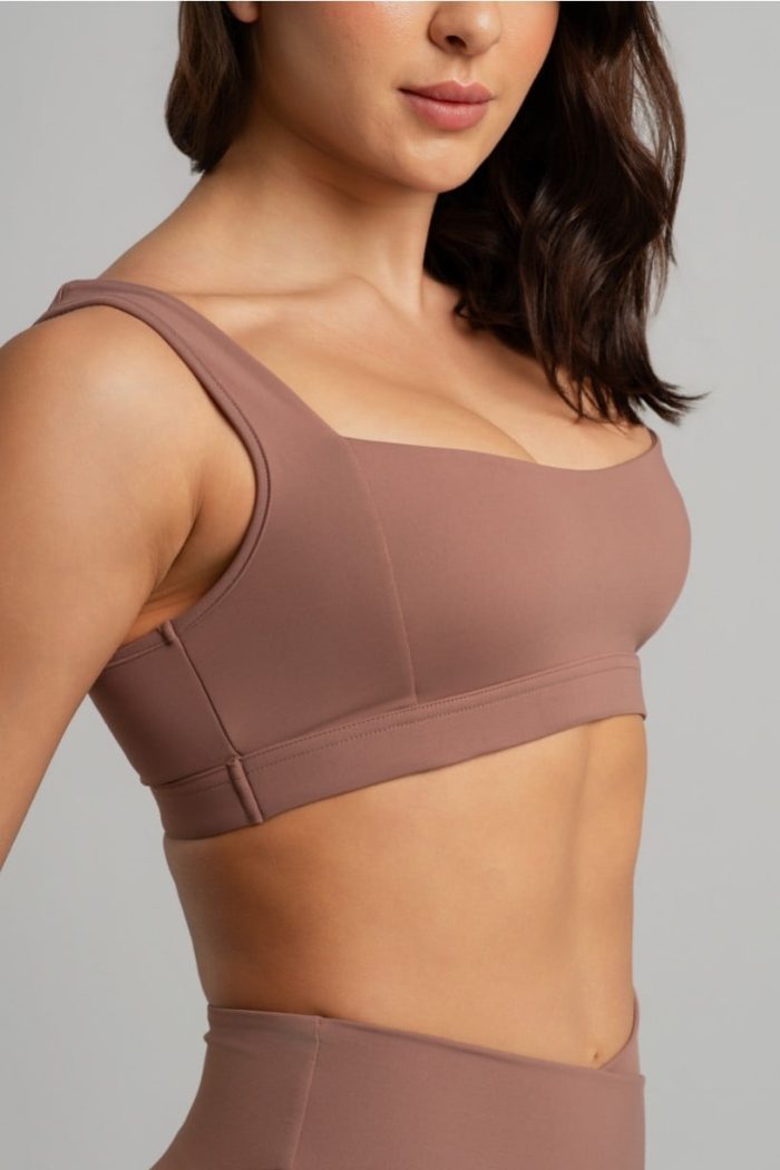 Top con escote cuadrado y tirantes anchos (Canela) - Imagen 1