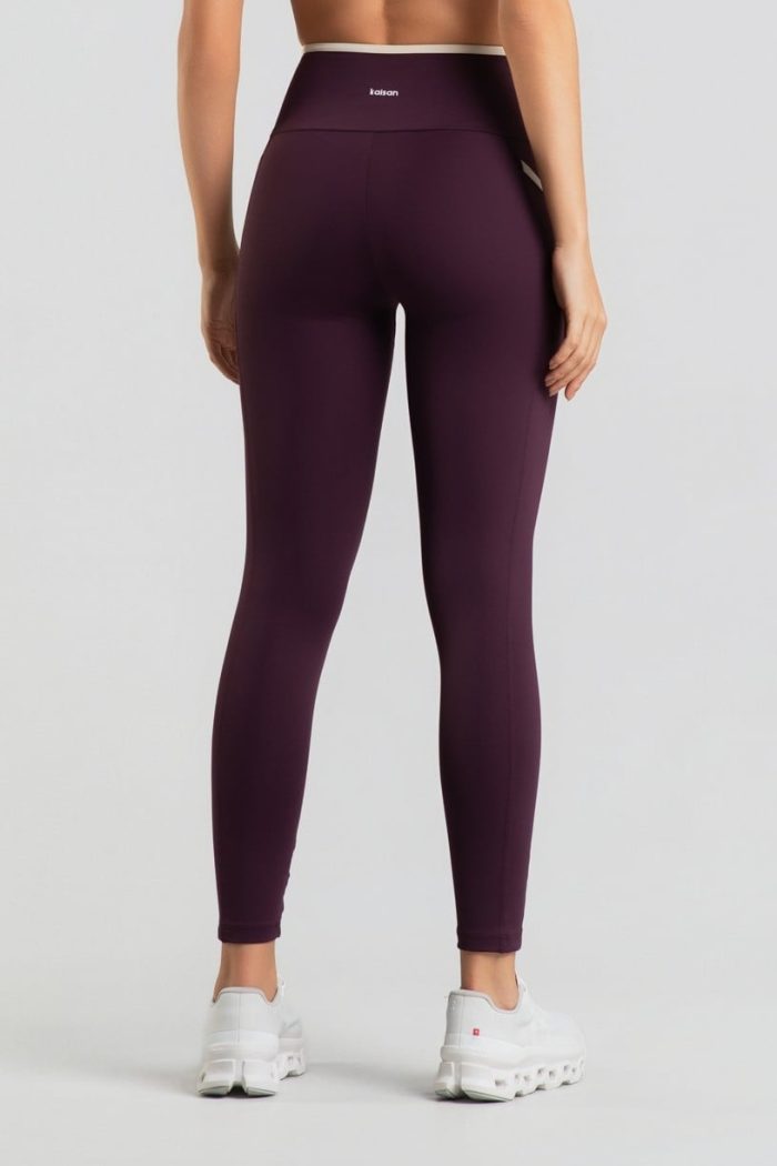 Legging con Bolsillos y Cintura Contrastante (Velvet / Off-White) - Imagen 4