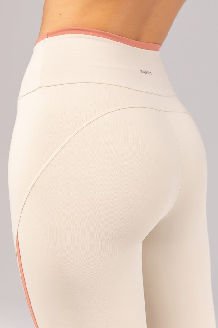 Calza legging con recorte y doblez (Off-White / Teja) - Imagen 2