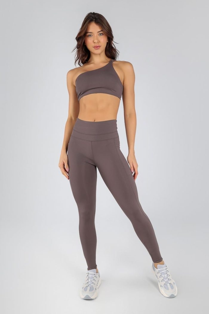 Legging con corte en la cintura y bolsillos laterales (Trufa) - Imagen 5