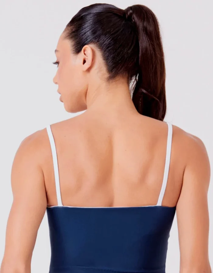 Top largo azul marino y blanco - Imagen 3